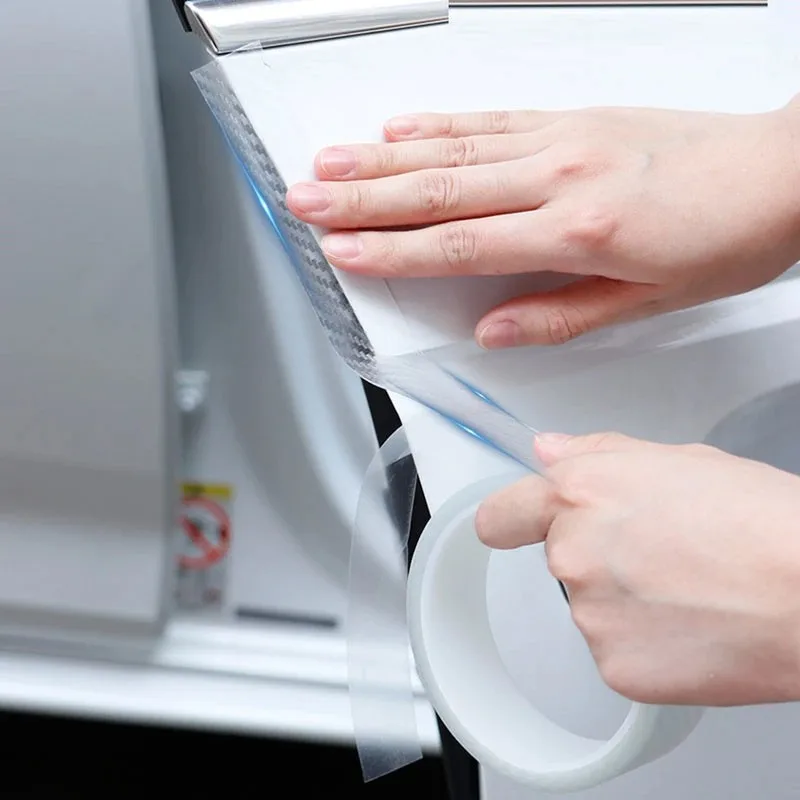 Hoge Kwaliteit Transparante Koolstofvezel Autodeur Protector Stickers Anti Scratch Tape DIY Auto Kofferbak Dorpel Scuff Protector Film