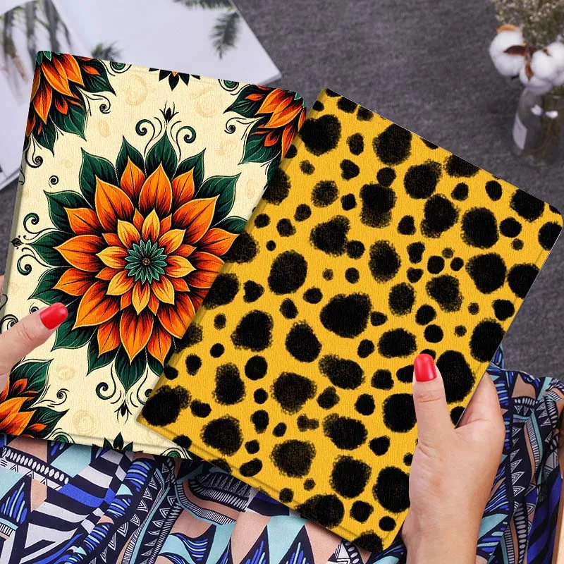 

Yellow Leopard Print Pattern Tablet Case For Huawei Honor MatePad MediaPad Air 5 6 7 11 V6 V7 V8 V9 X9 X8 T10 T10s C5e T5 Gift