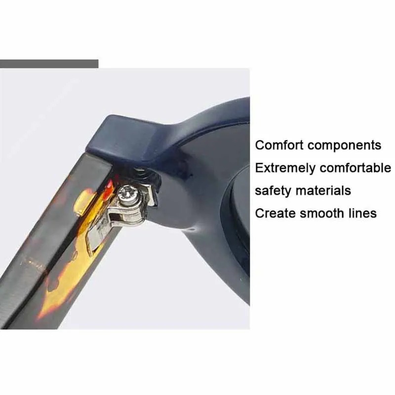 YOOSKE النظارات الشمسية المستديرة النساء الرجال فاسق مزدوجة اللون ظلال الرجعية المسامير الديكور تتجه نظارات شمسية واضح عدسة الإطار UV400 #4