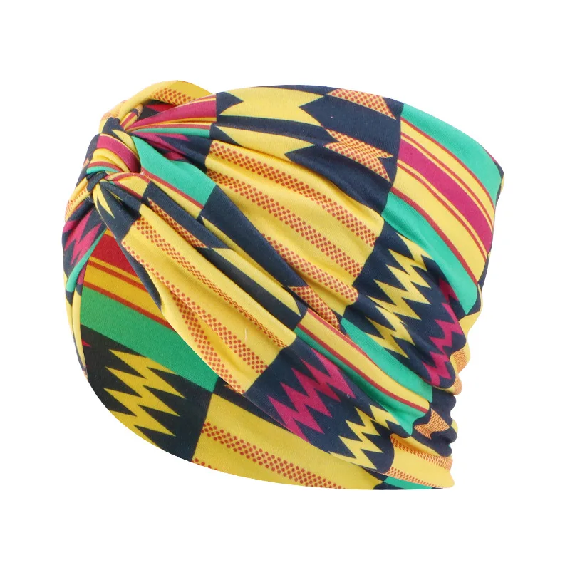 Women African Pattern Print Headbands Turban Wide Stretch Headwrap Twist Style Hair Bandanas Head Wrap Elastic Headwear