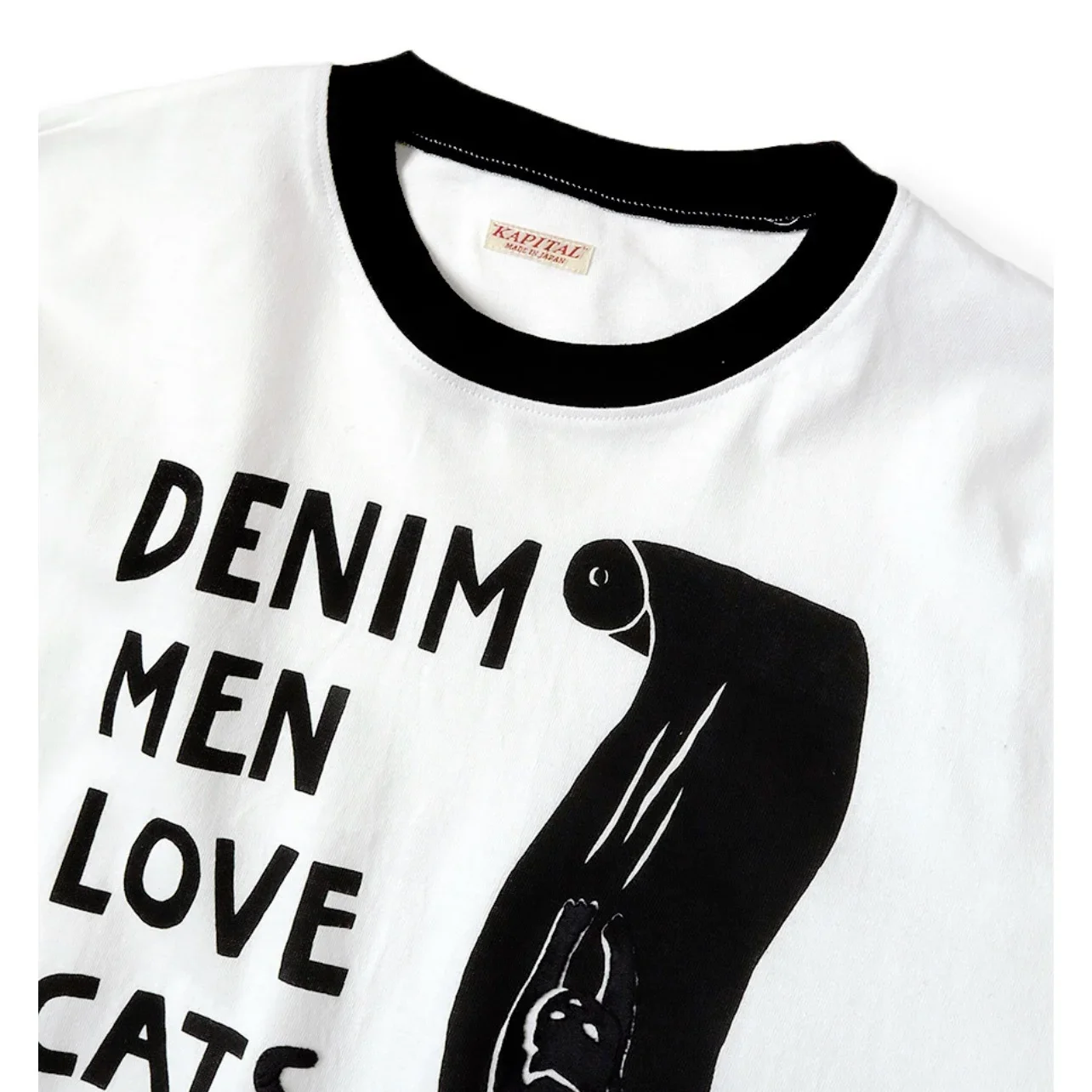 

KAPITAL Casual Fun Printed Cotton Loose Round Neck Contrast Color Edge Short Sleeve T-shirt