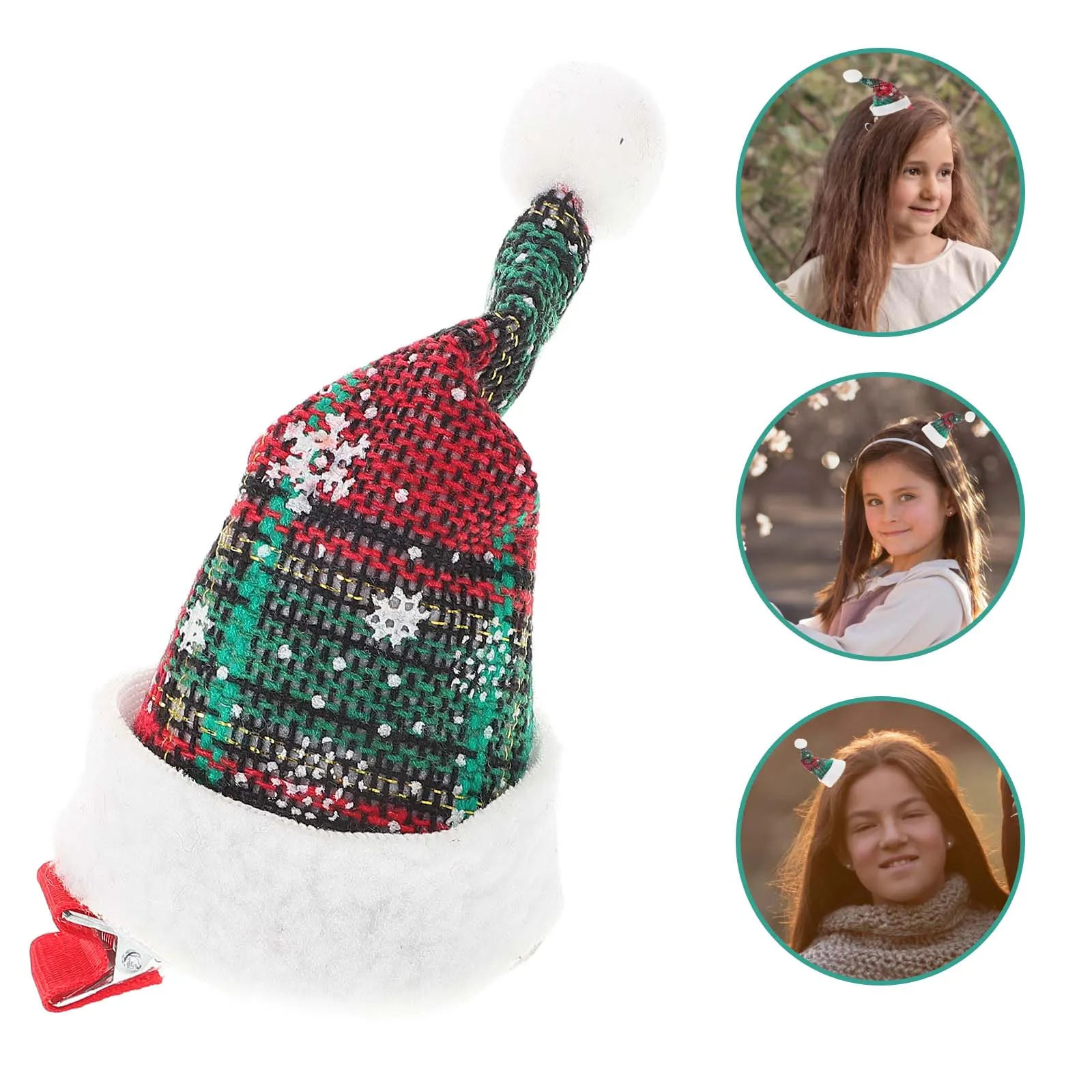

Cute 3D Mini Santa Hat Hair Clips Festive Holiday Party Accessories Red Green Decorative Barrettes For Women Kids Alligator