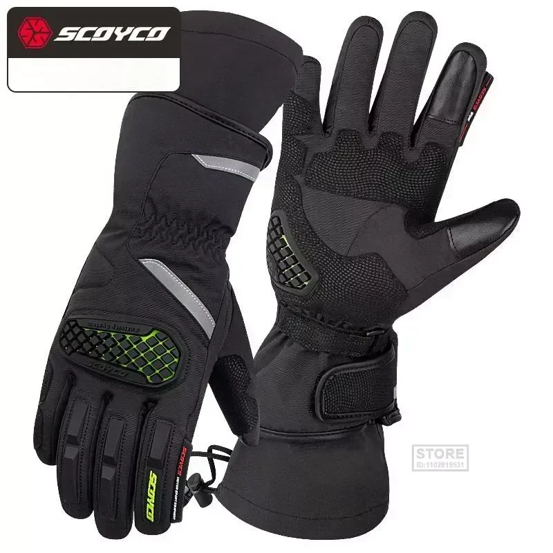 

SCOYCO Winter Warm Waterproof Motorcycle Riding Gloves Motocross Motos Racing Guanti Moto Glove Wiper Touch Screen Reflective