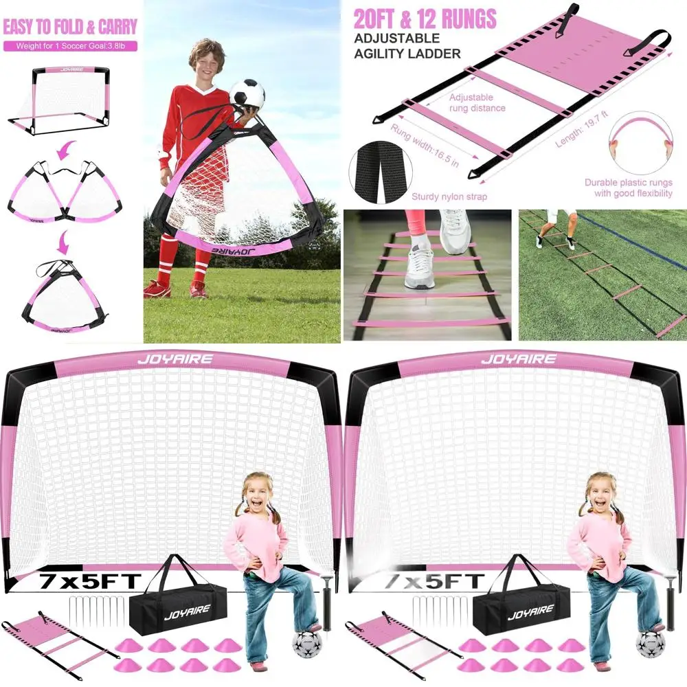 

Портативный футбольный воротник с прочной 5-слойной сеткой и стойками 10 мм, идеально подходит для тренировок на заднем дворе, различные размеры, в комплекте мяч размера 4.