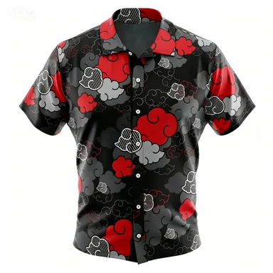 Japanese Anime Printed Short Sleeved Shirt for Both Men and Women, Loose Casual Versatile Half Sleeved Shirt Trend