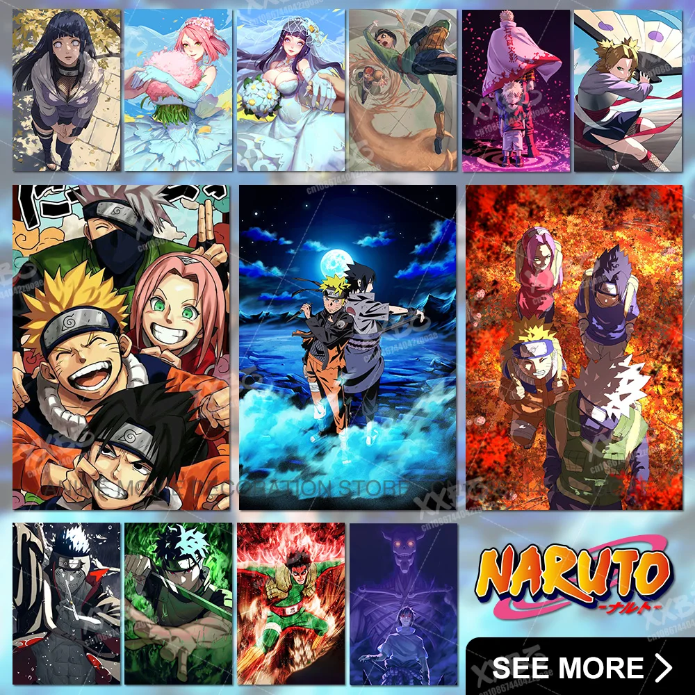 

Uzumaki Naruto Wall Art Uchiha Sasuke Pictures Haruno Sakura Canvas Home Decor Painting For Living Room Hatake Kakashi No Frame