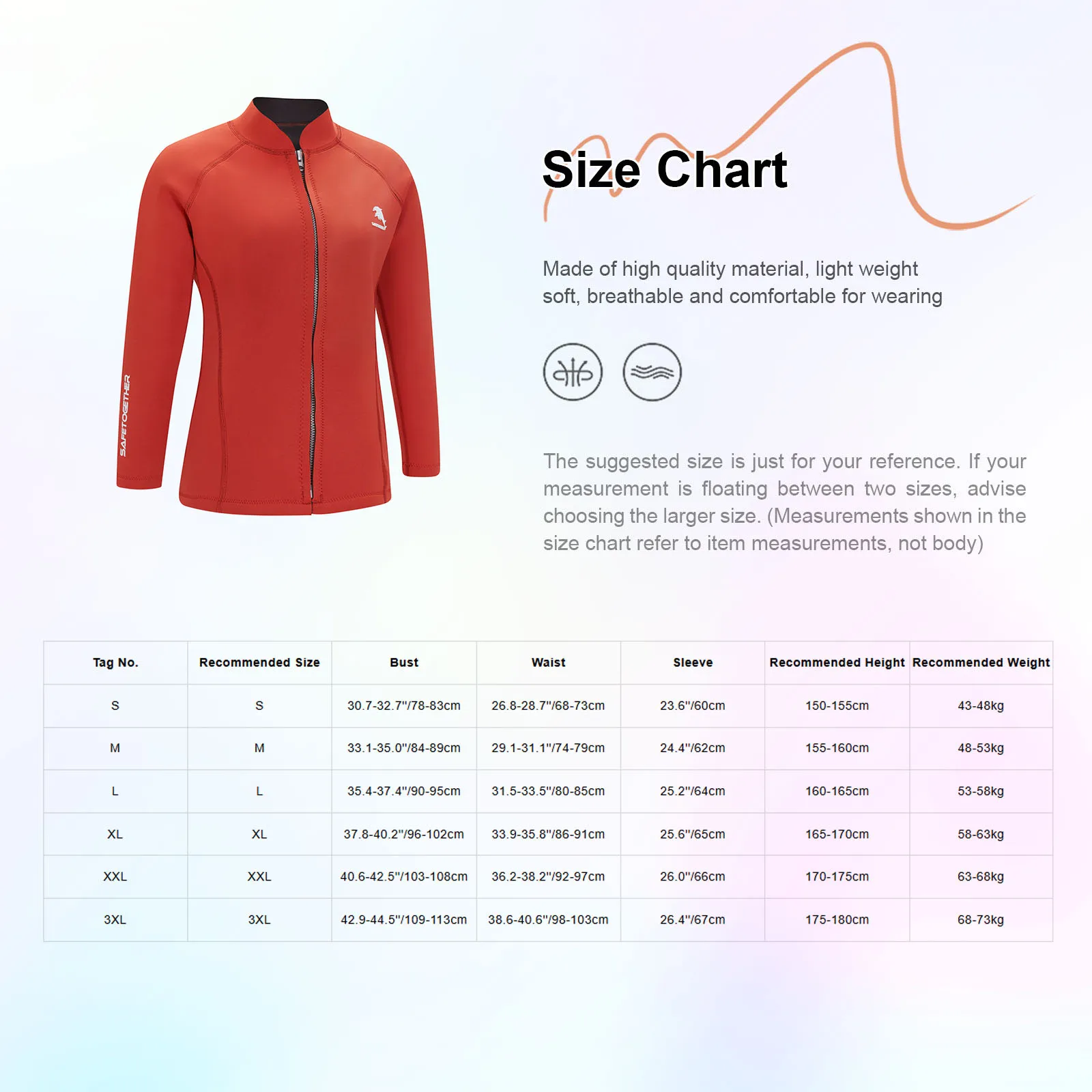 Womens 2mm Neoprene Wetsuit Tops Black Thermal Rash Guard Swimsuit Long Sleeve Zipper Jacket Surfing Diving Snorkeling Coat