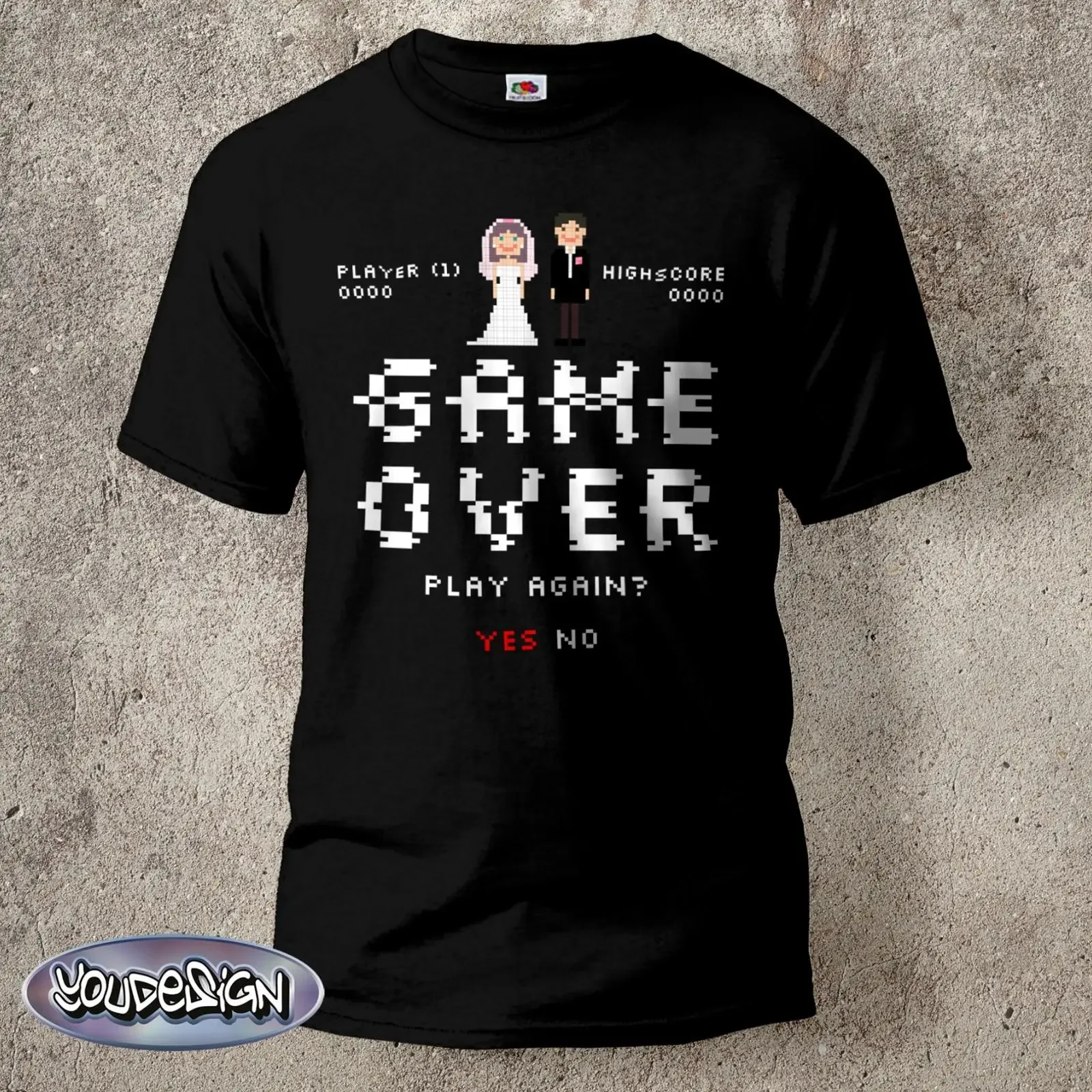 JGA T-Shirt Herren Junggesellenabschied Hangover Hochzeit Game Over Bachelor Party Vintage Gewaschen Modisch Weich Atmungsaktiv