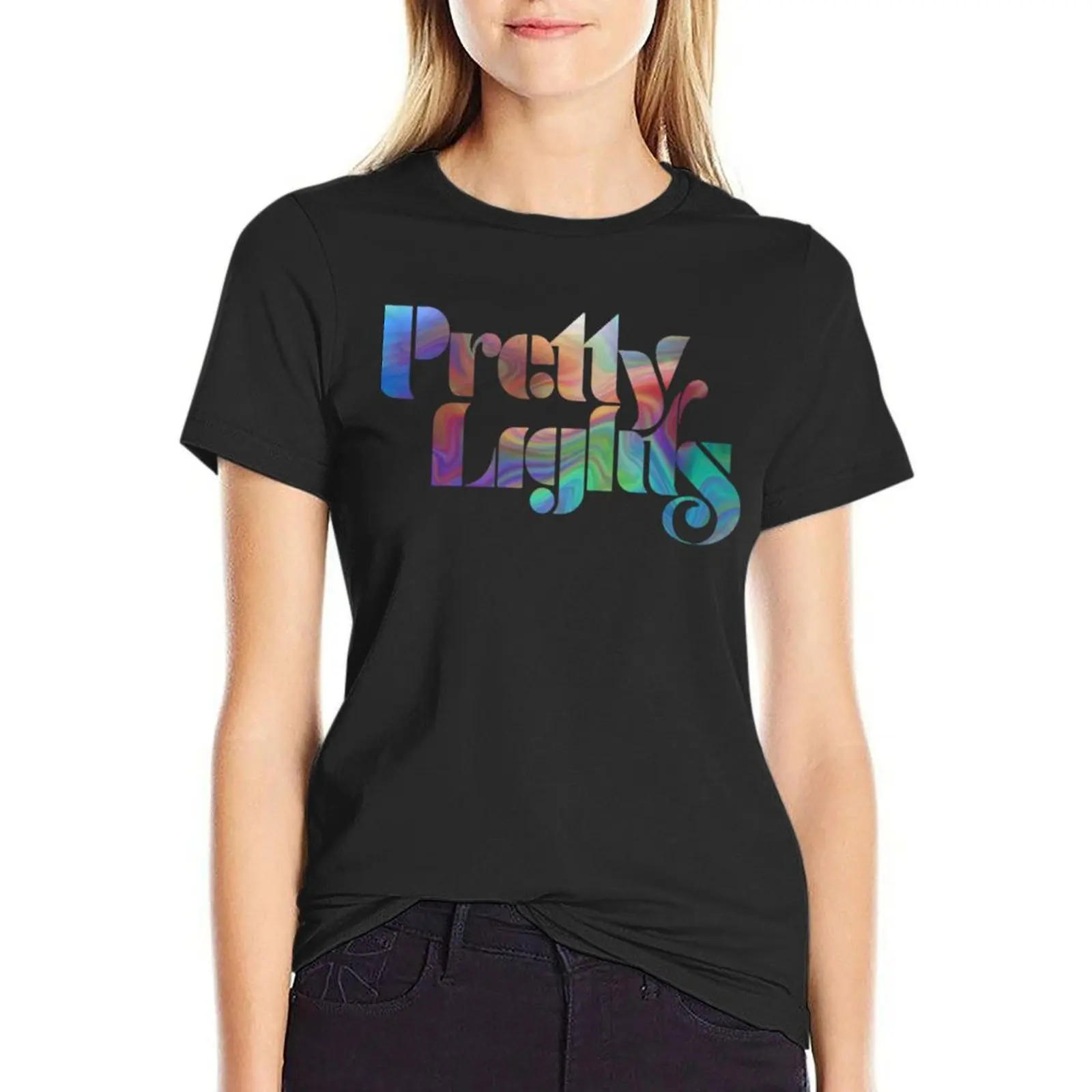 Pretty Lights T-Shirt tops animal print shirt for girls Female clothing new edition t shirts for Women