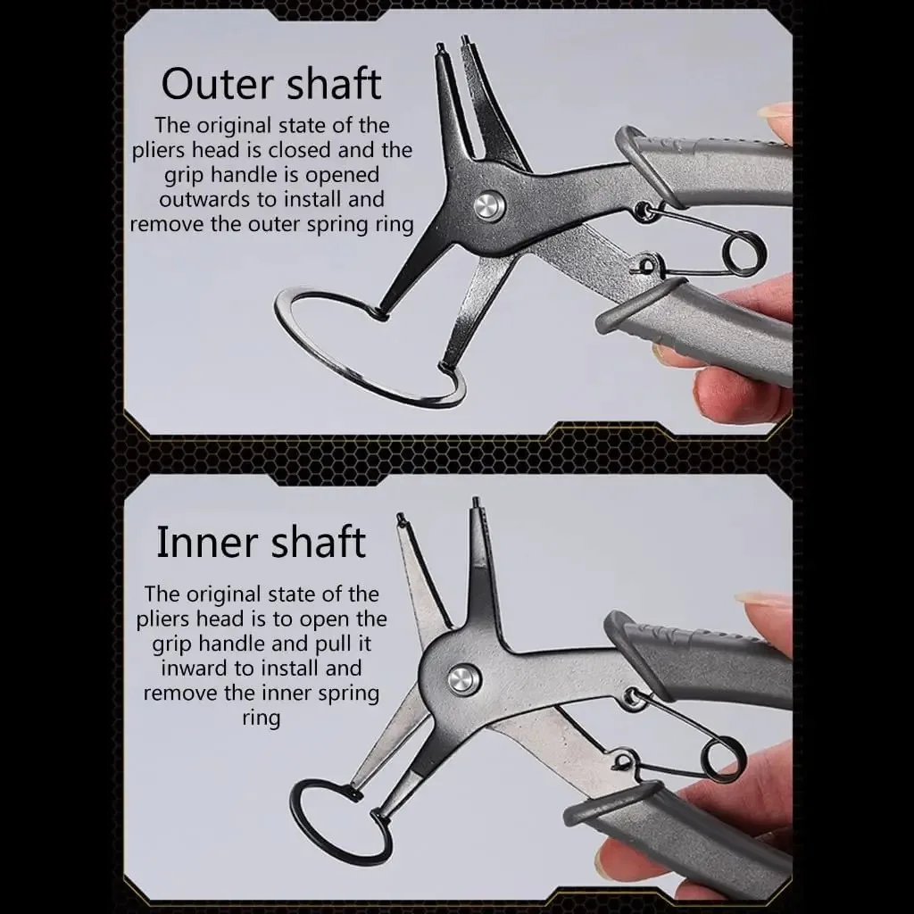 Internal External Circlip Pliers High Carbon Steel Snap Ring Plier Multifunctional Retaining Ring Remover Hand Tool Installation - view 5