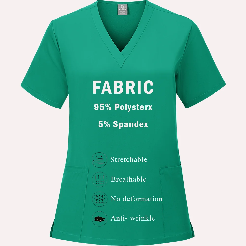 أسعار الجملة بدلة طبية للنساء معطف مختبر ثوب جراحي مع جيوب فرك الأسنان زي بيطري مقالات التمريض الناعمة