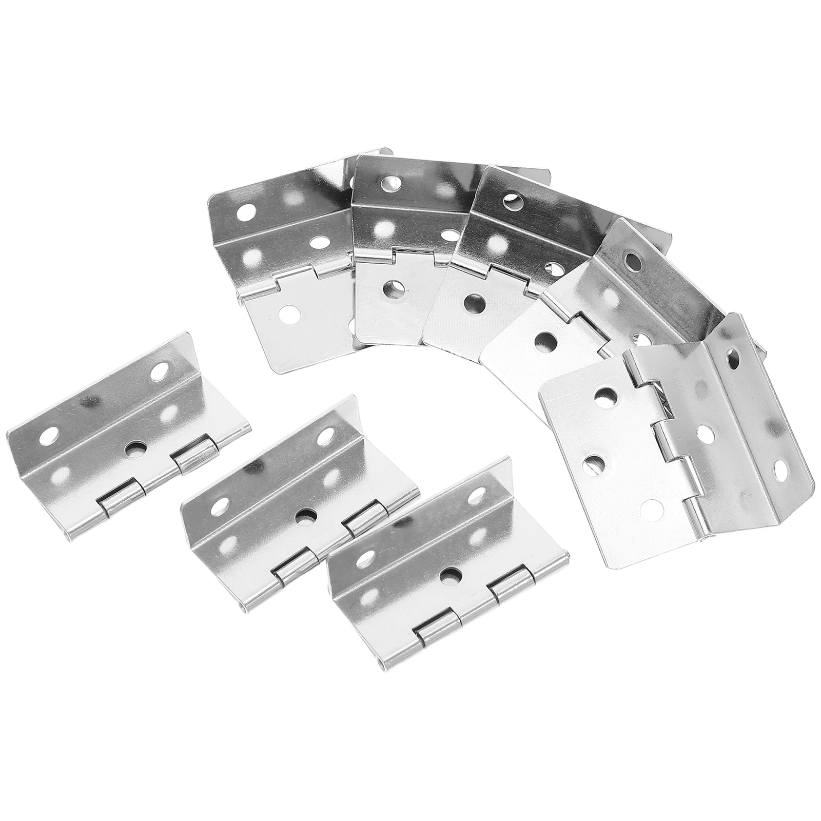 

10Pcs Three Fold Cabinet Door Folding Hinges Metal 6 Hole Kitchen Cabinet Hinge Hardware Furniture Accessories Foldable Silent