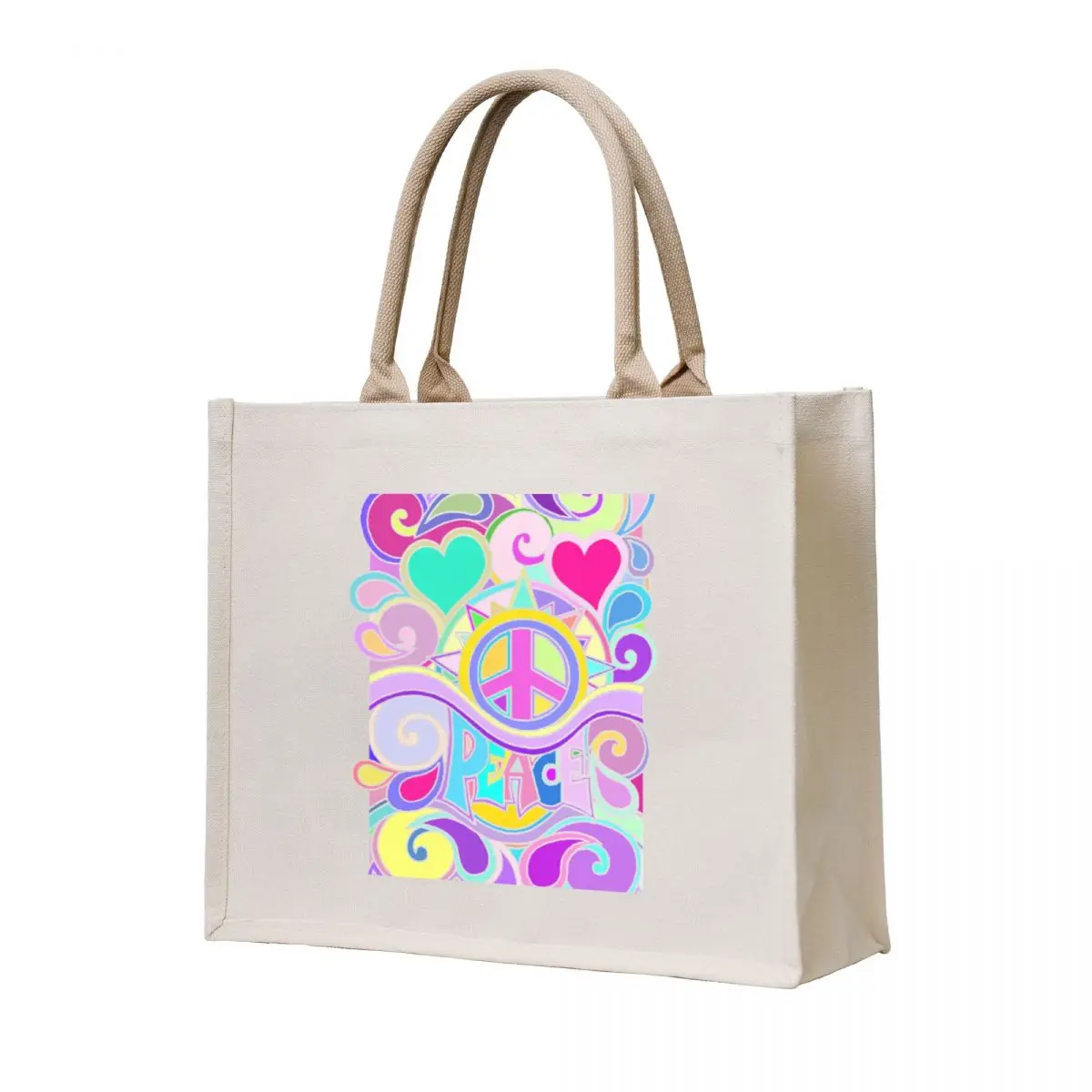 

Psychedelic Hippy Retro Peace Art Tote Bag tote bag tote bag university shopper woman