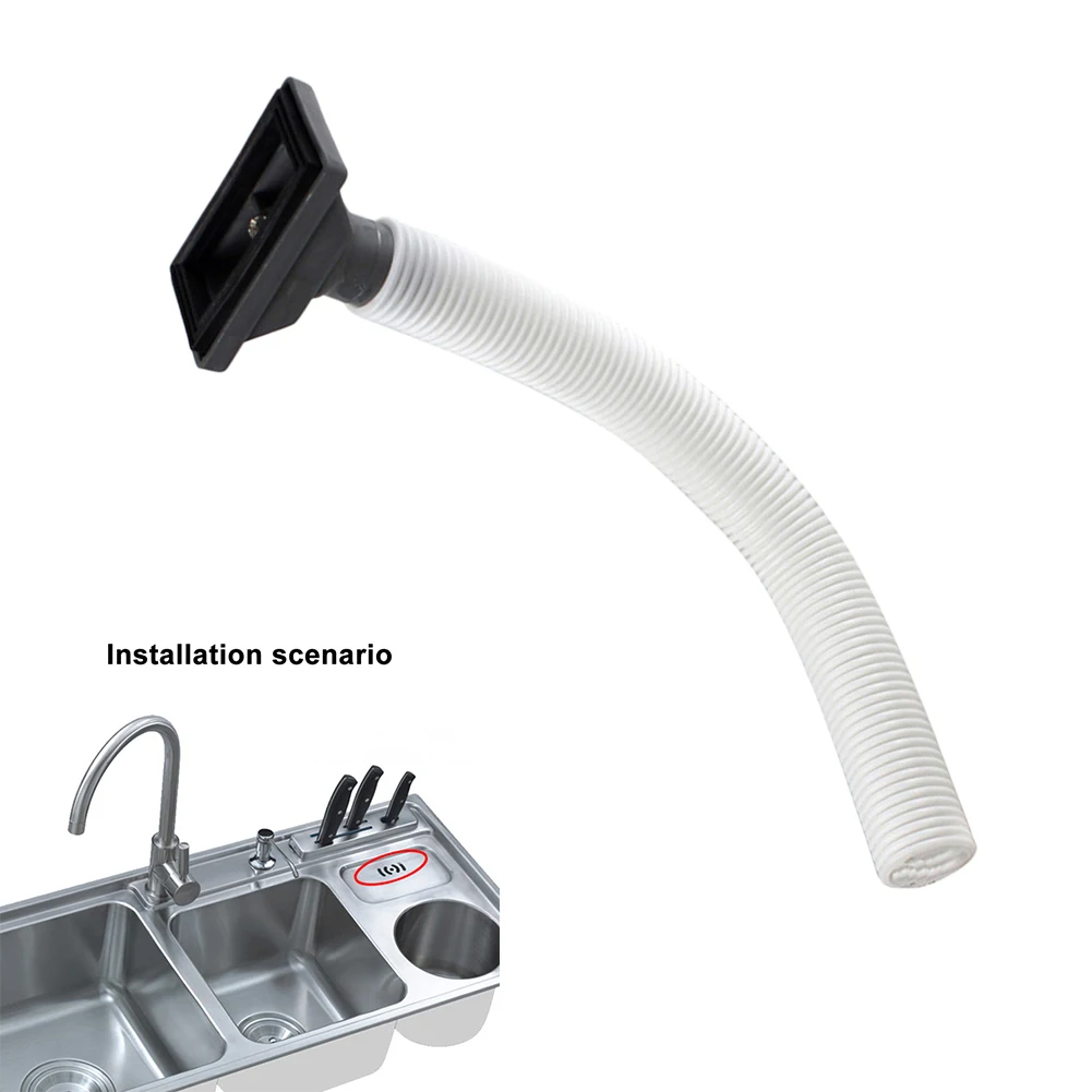 Kitchen Sink Overflow Pipe Rectangle Overflow Pipe Head Washing Basin Connecting Pipe Drain Hose Kitchen Sink Accessory