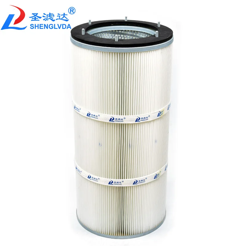 PTFE Coated Polyester Fiber Dust Filter Anti-static Flame Retardant Steel Mill Dust Filter Cartridge