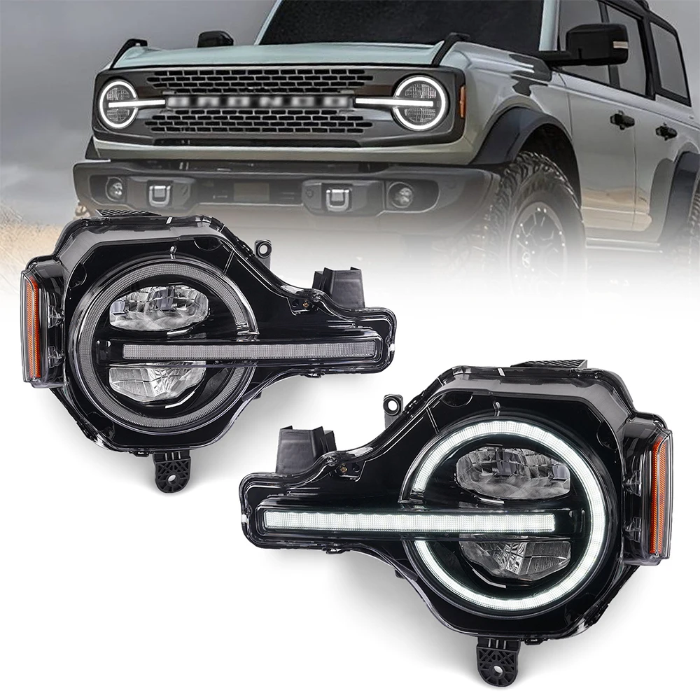 For Assembly modification of Raptor Ford BRONCO off-road 2-door 4-door headlights with adjustable yellow light