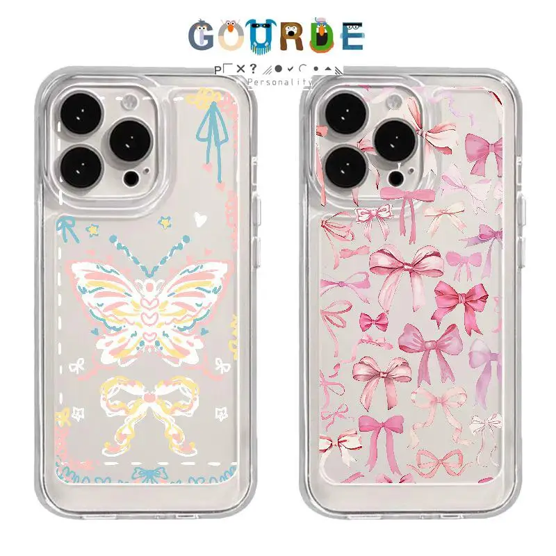 

Gourde Beautiful Butterfly bowknot pattern Phone Case for Iphone 16 15 14 12 13 11 Pro Max IP 7 8 Plus Iphon X XS XR Xs Max