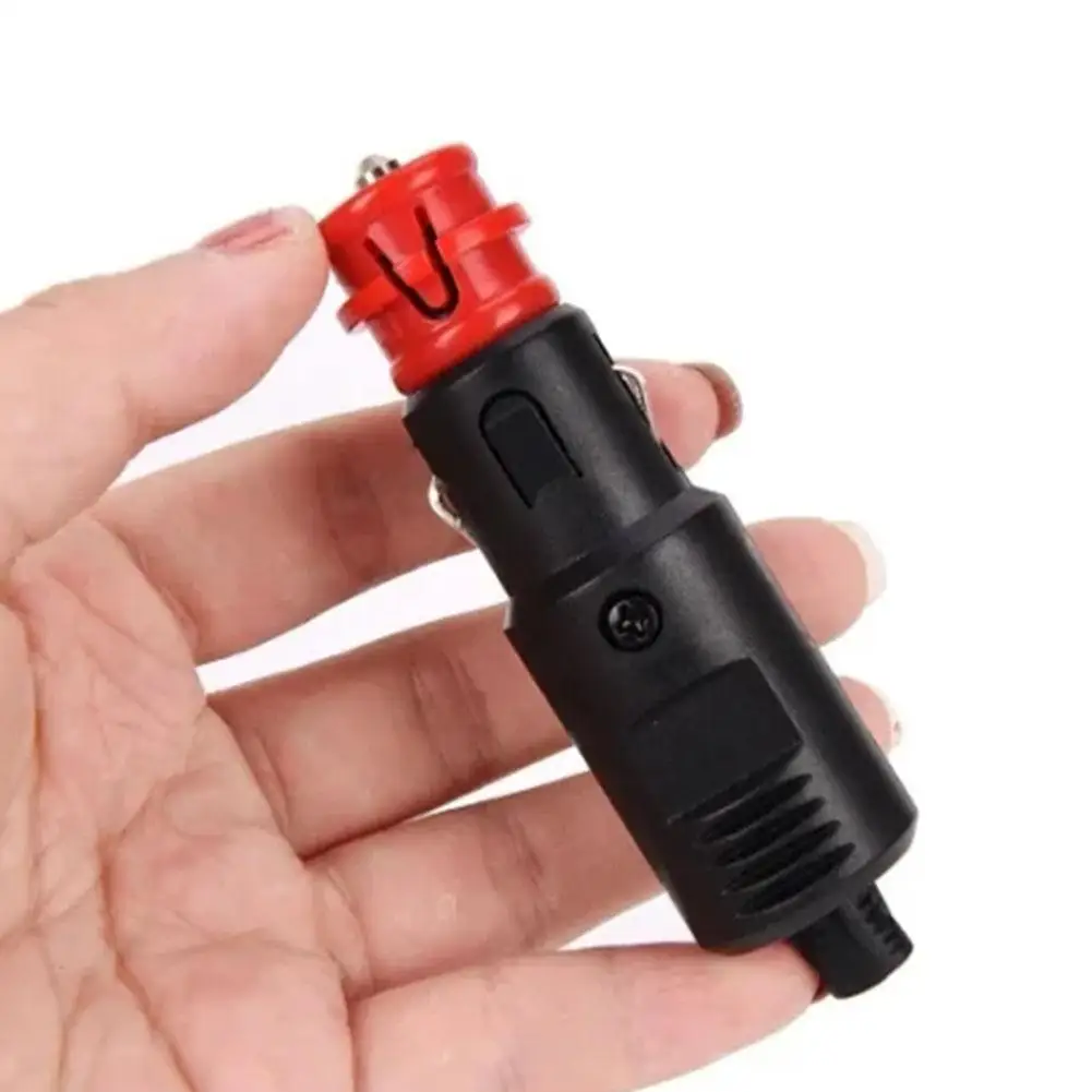 Red 12V-24V Car Cigarette Lighter Plug Socket Power Plug Connection Cigaret Socket Adaptor Male Plug Car Universal Accessories