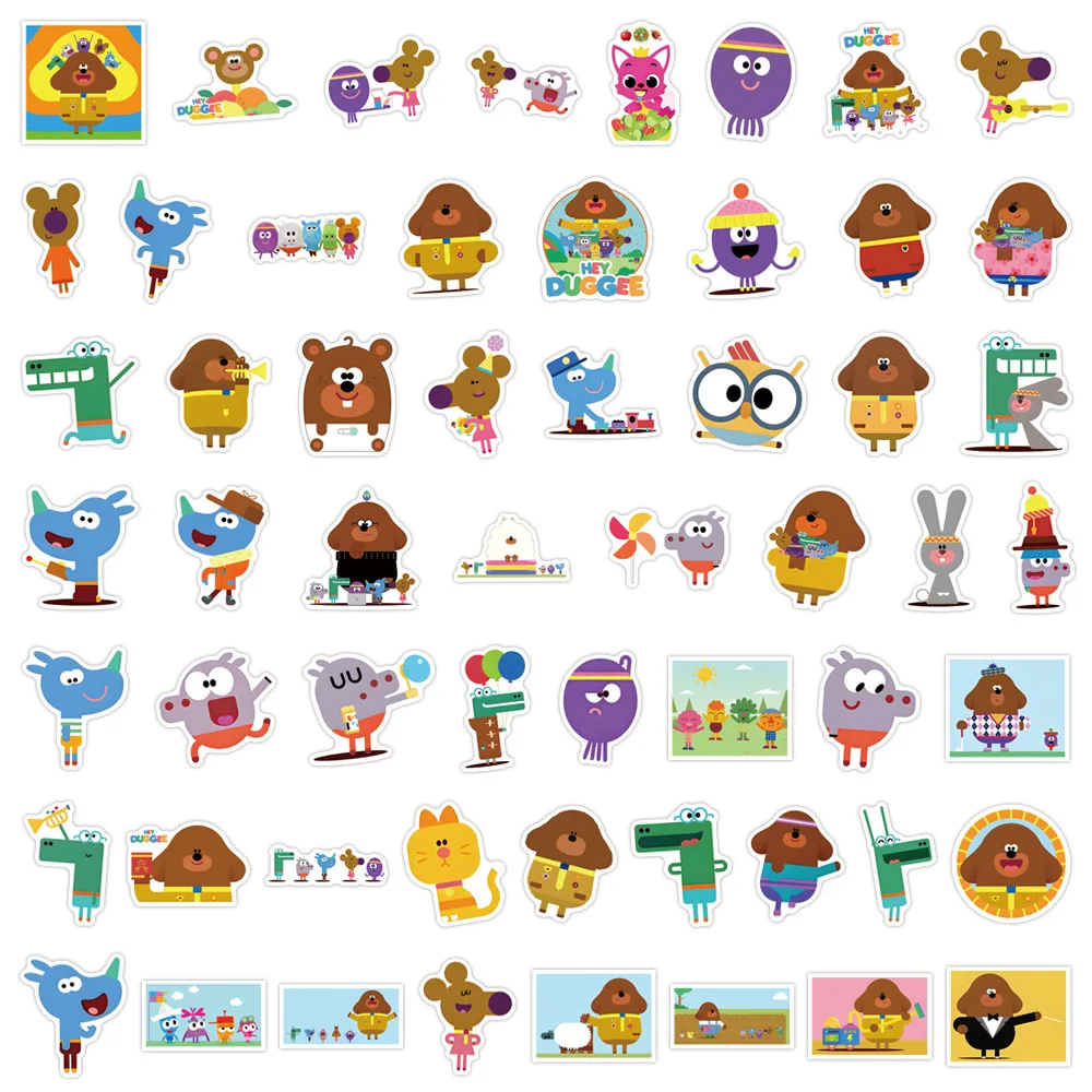55PCS 만화 헤이 더기 유아 교육 스티커 DIY 전화기 노트북 여행가방 스케이트보드 그래피티 데칼 아이들을 위한 재미있는 장난감