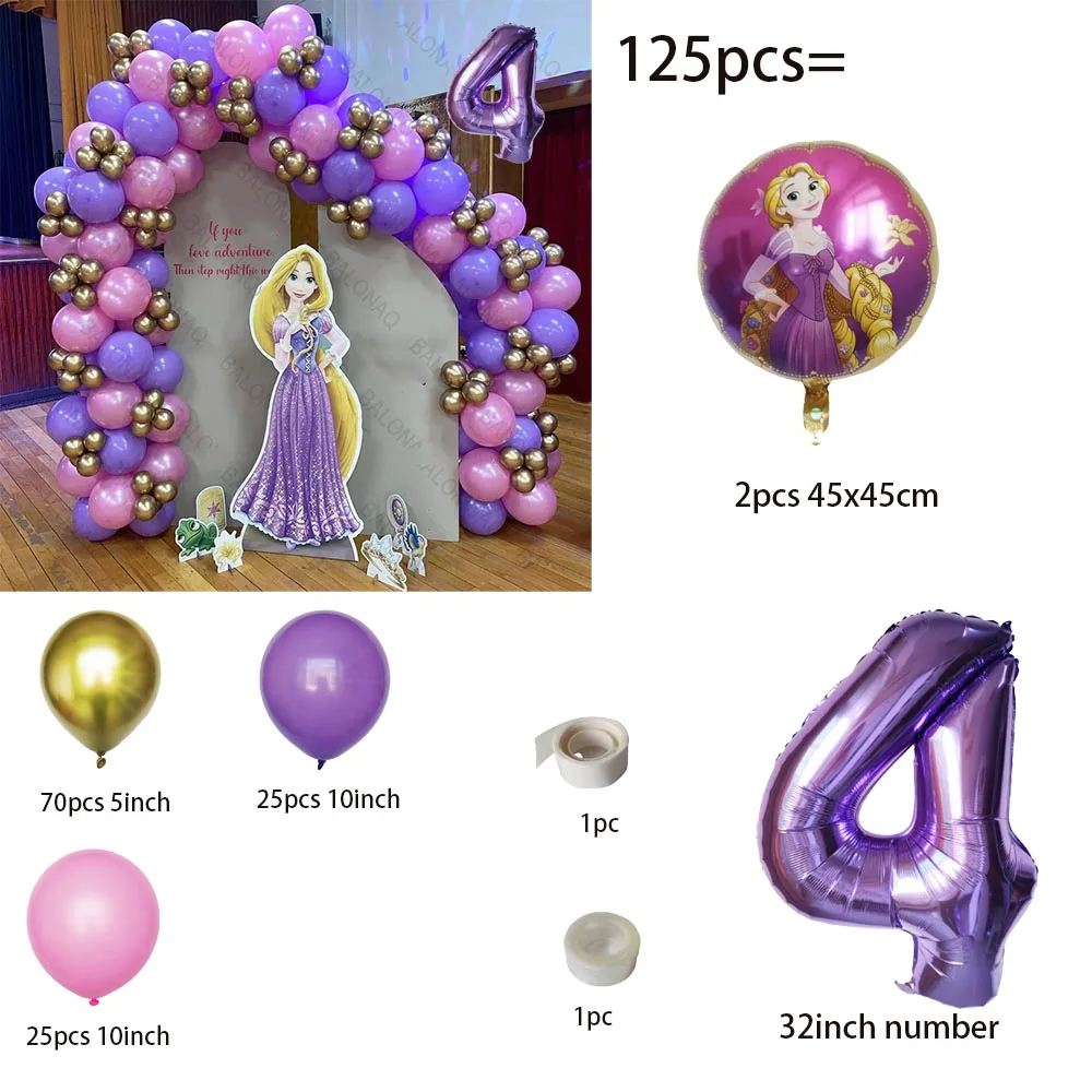 Disney Rapunzel Princess Theme Balls Birthday Party Decoration Wedding Set Balloon for Kids Girls Party Decoration Air Globos