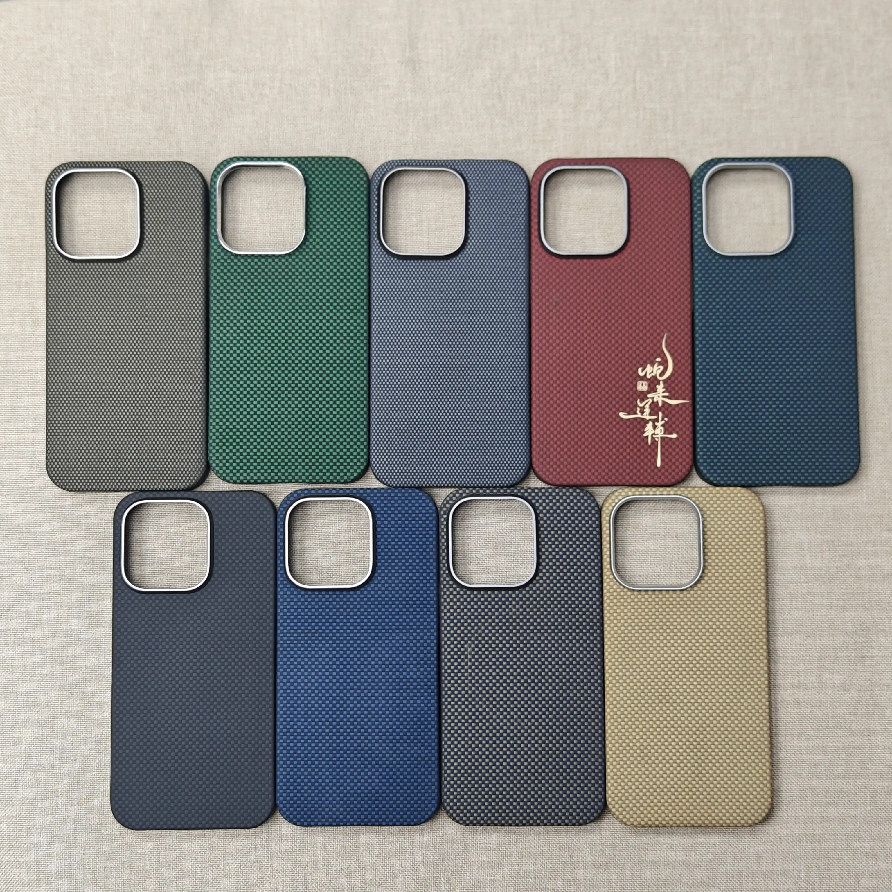 For iPhone 15 Pro/15 PM Plain Weave Aramid Fiber Case,Colorful Kevlar Magnetic Magsafe Cover, Ultra Thin Lightweight Shockproof