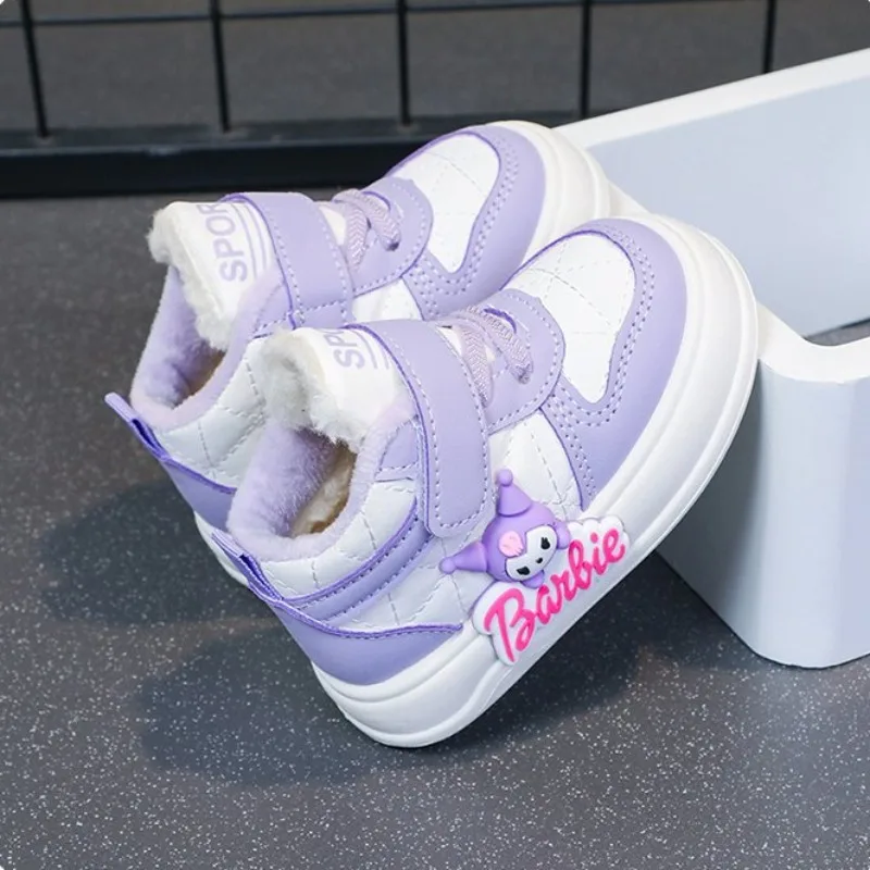 

Winter Sweet My Melody Anime Kawaii Sanrio Ins Fashion Soft High-top Sports Shoes Cute Cartoon Fleece Board Sneakers Gifts
