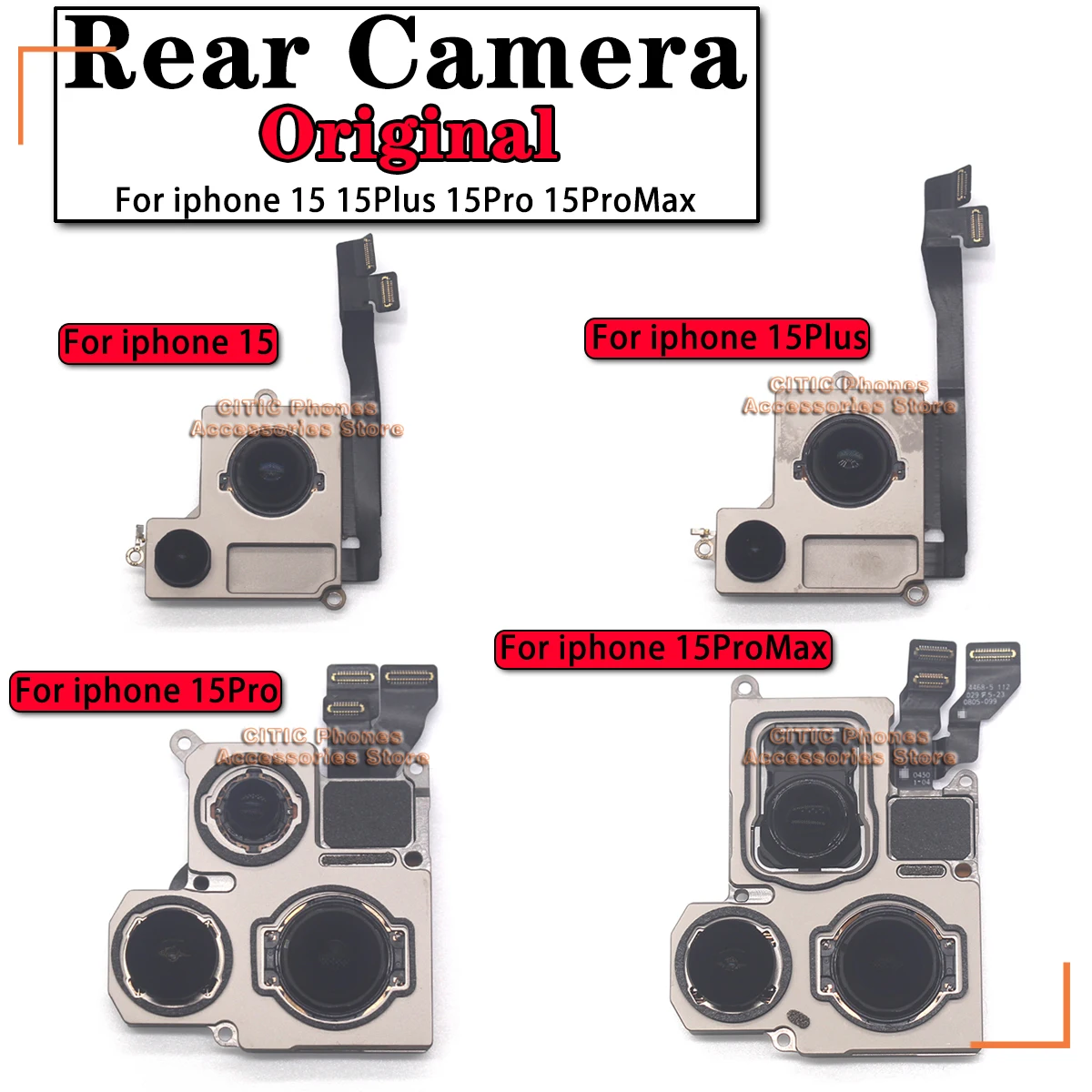 Rear Camera for IPhone 14 15 Pro Max Flex Cable Camera Lens 15 Plus Rear Main Lens Back Camera 12 13 Mini Rear Photo Lens