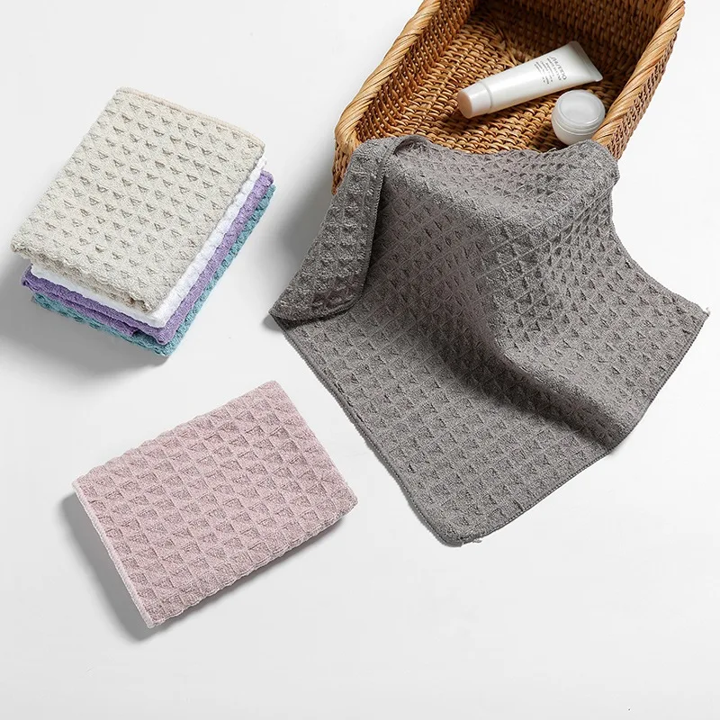 30x30cm Square Towel Small Waffle Hand Towels Kitchen Strong Absorbent Rag Bathroom Hotel Restaurant Kindergarten Face Towel