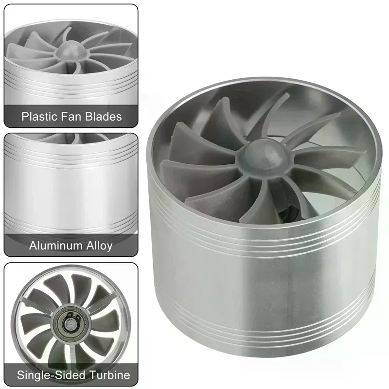 Car Turbine Supercharger Turbo Refit Car Air Intake Turbonator Single Fan Supercharger Gas Saver Kit Auto Replacement Part