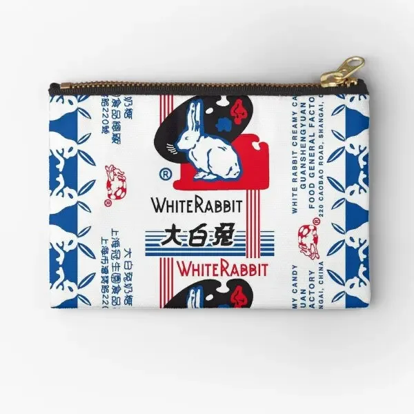 White Rabbit Candy  Zipper Pouches Men Pocket Packaging Panties Key Coin Underwear Cosmetic Wallet Bag Pure Money Small Women