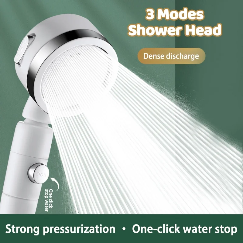 Midea 3 Modes High Pressurized Shower Head  Adjustable Water Saving Nozzle Handheld Shower Nozzle Household Shower Accessories
