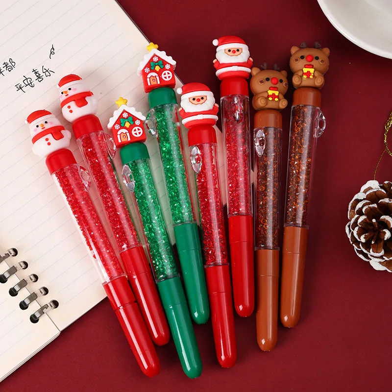 

24PCS/ лот KAWAII Рождество санта-клаус лососновый гель ручка мило 0,5 мм черные чернила нейтральные ручки канцелярские школьные принадлежности