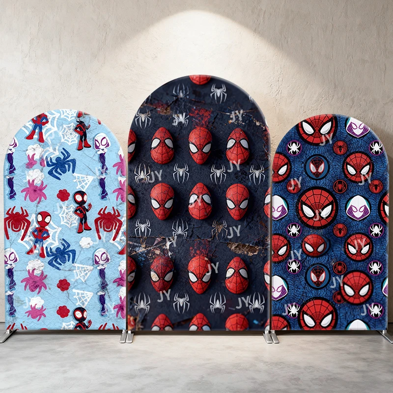 

Spiderman Arch Backdrop Cover Pattern Design Scene Kids Birthday Baby Shower Photo Booth Decor Background party decor