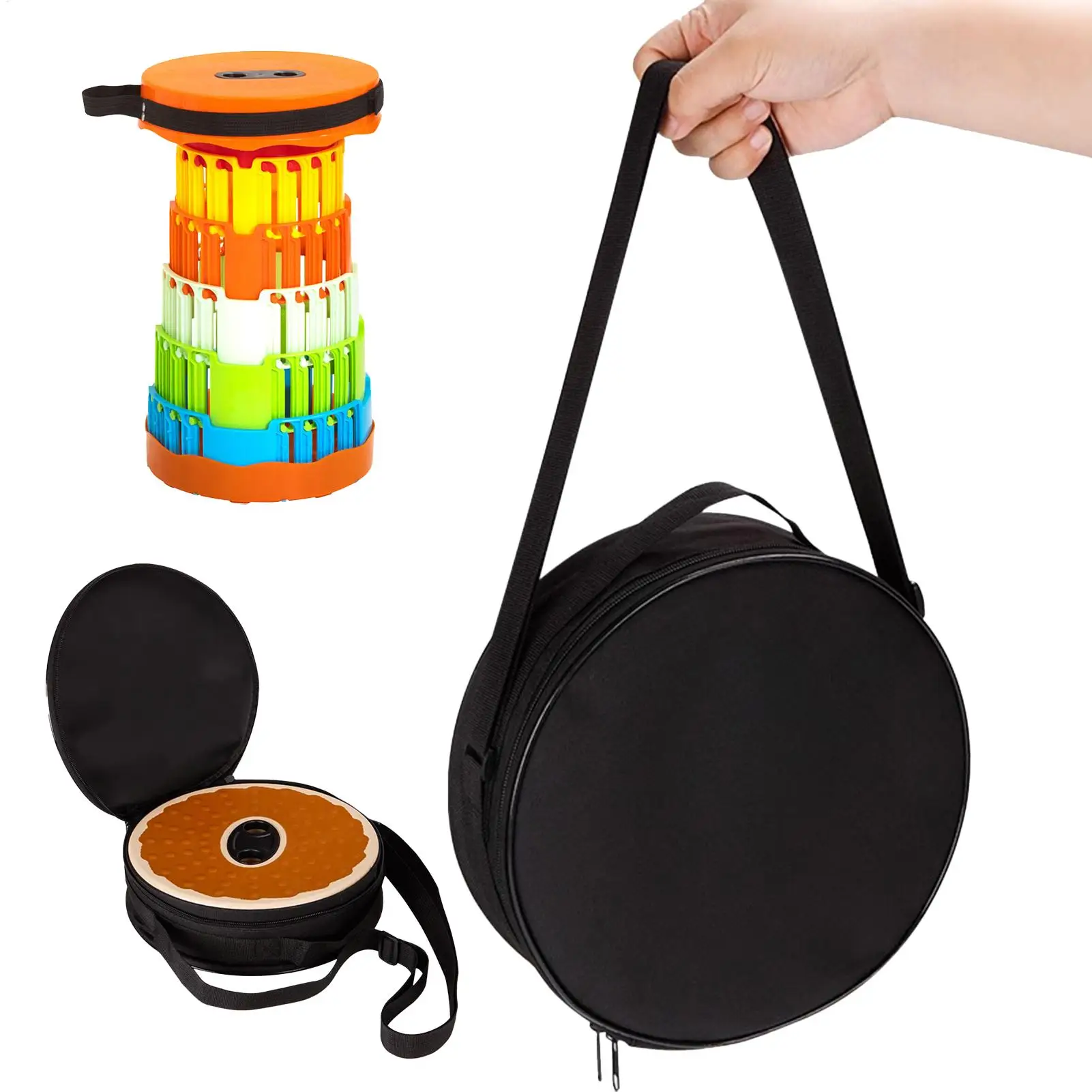 Carry Bag For Foldable Stool Round Organizer With Shoulder Strap Portable Stool Storage Carry Bag For Photography Fishing Hiking