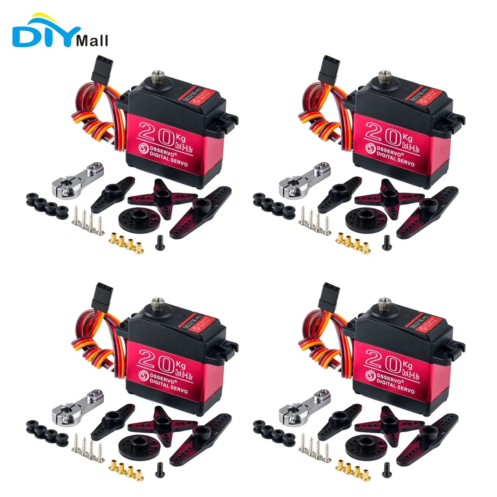 DS3218 PRO Digital Servo , 20KG Stainless Steel Gear High Speed IP66 Waterproof High Torque RC Servo for 1/8 1/10 RC Car