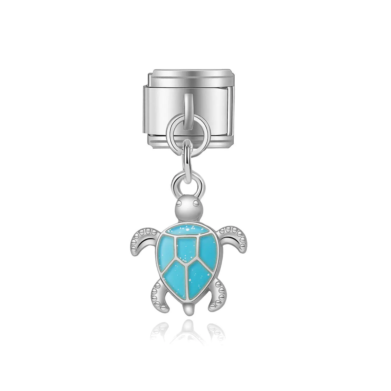 New Flower Rainbow Cloud Sea Turtle Creative Pendant Italian Charm link fit 9MM Stainless Steel Bracelet DIY Jewelry Accessories