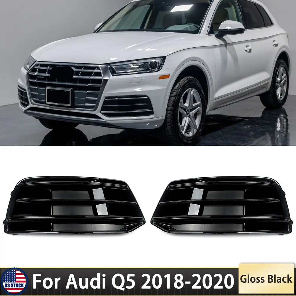 

For Audi Q5 2018-2020 Front Bumper Insert Lower Grill Fog Light Grille Cover