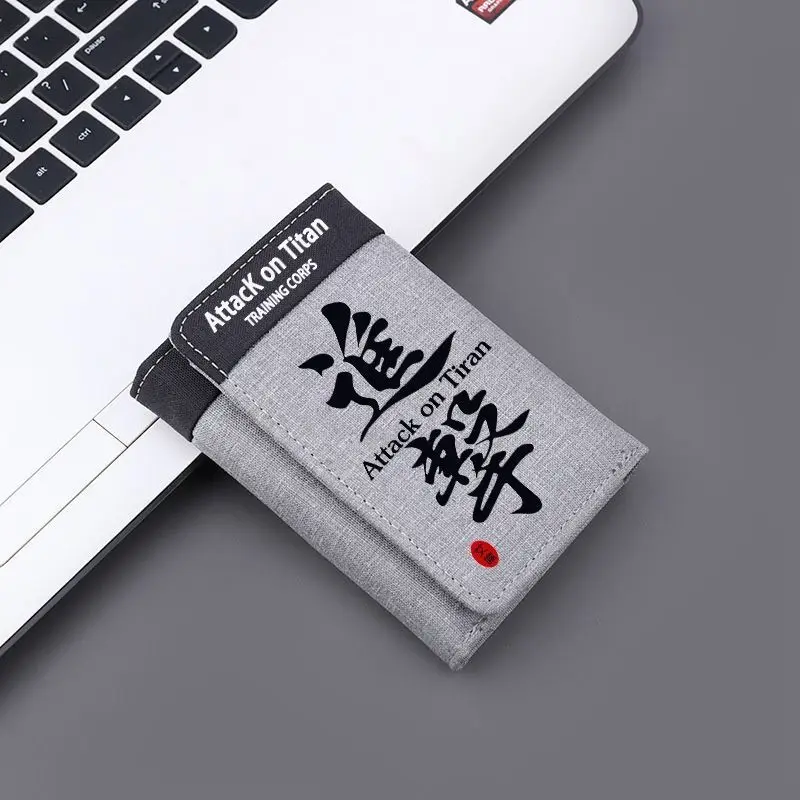 Cartera corta Attack the Giant Trend Student edición Liwell Soldier Free Wings monedero plegable tarjetero