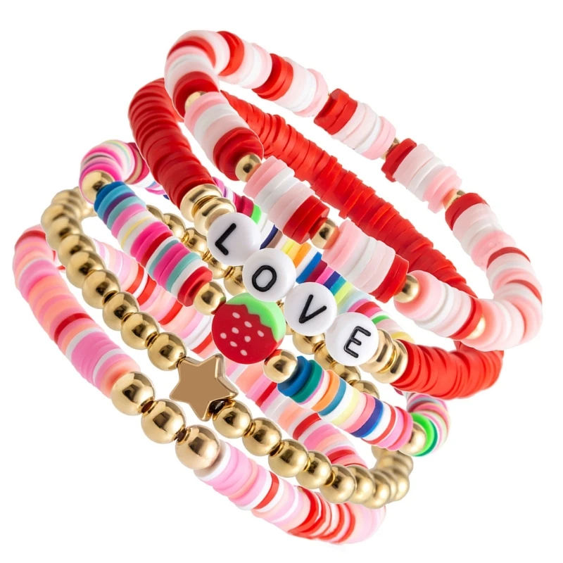 Fast Reach Casual Soft Clay Beaded Bracelet Adjustable Bracelet Fashion Bracelet for Girl