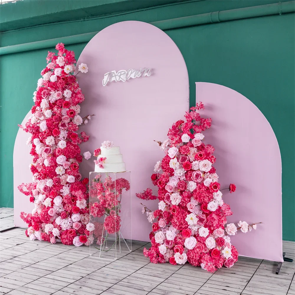 

Decoration Mariage Hot Pink Series Rose Hydrangea Artificial Floral Arrangement for Wedding Party Backdrop KT Board Decors