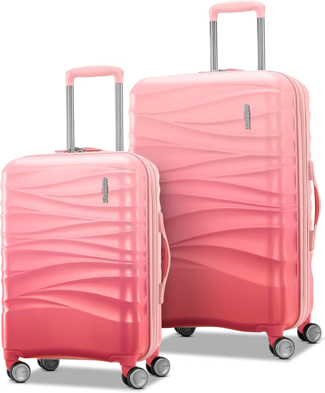 Cascade Hardside Luggage With Spinner Wheels, 2Pc Set 20/24, Dynamic Pink