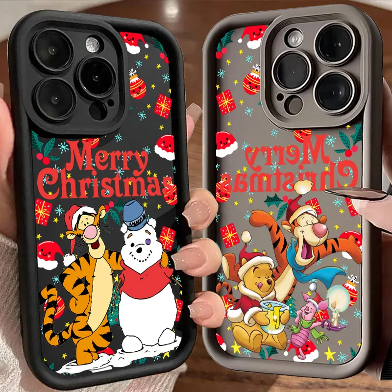

Winnie The Poohs Christmas Soft Silicone Case For iPhone 17 11 15 16 13 Pro Max 14 Plus 12 Pro 16E 17AIR Shockproof Phone Cover