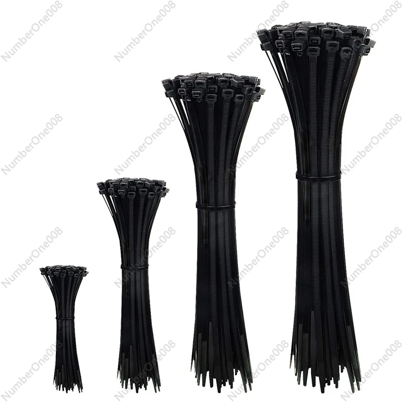 HOT 400 Pcs Black Cable Ties Plastic Nylon Zip Ties Self Locking Tie Wraps 2.5X100mm 2.5X200mm,3.6X300mm,4.6X300mm