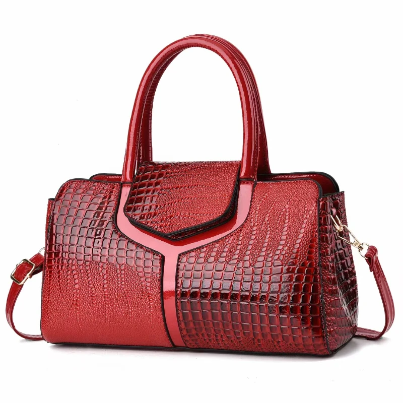 Fashionable New Women\'S Handbag Classic Retro Shoulder Bag Large Capacity Crocodile Pattern Crossbody Bag Minimalist Tote Bag