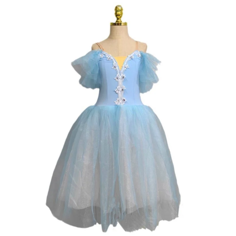 pd06020-キャミソールロングバレエドレス-大人と子供用-スワンレイクチュチュ-ガールズパフォーマンスコスチューム