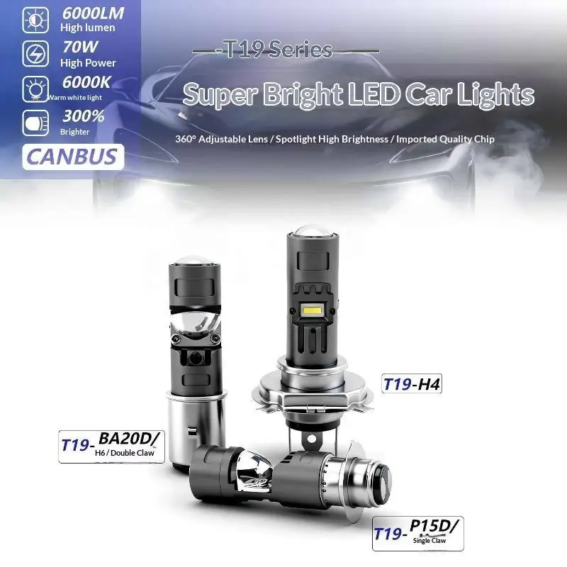 1PCS P15D H6M LED Motorcycle Light Yellow Hi Beam+White Lo Beam Conversion Kit For Motorbike ATV UTV Headlight 6000LM 9V-96V