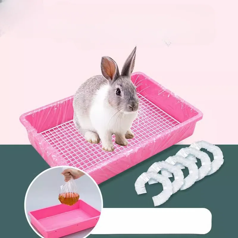 50pcs Disposable Rabbit Cage Liner Plastic Bunny Cage Mat Cleaning Pad Hamster Dog Cage Replacement Diaper Universal Toilet Film