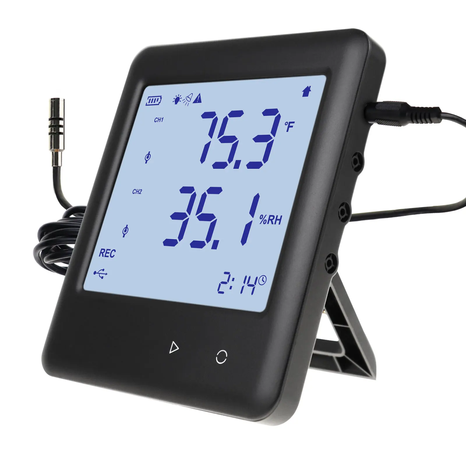 High Low Alarm Temperature and Humidity Datalogging Thermo-hygrometer Thermometer w/ PC Software Data Logger for Refrigerator