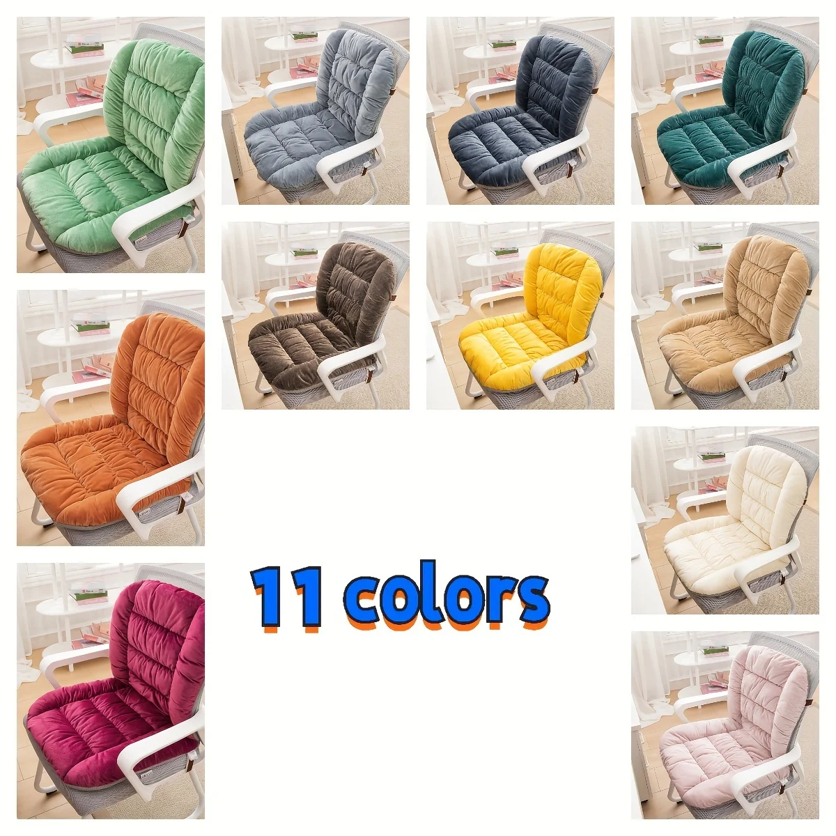 Glam Style Thick Chair Cushion Sofa Comfort Seat Pad with Lumbar Support Backrest for Office Chair Multipurpose Use