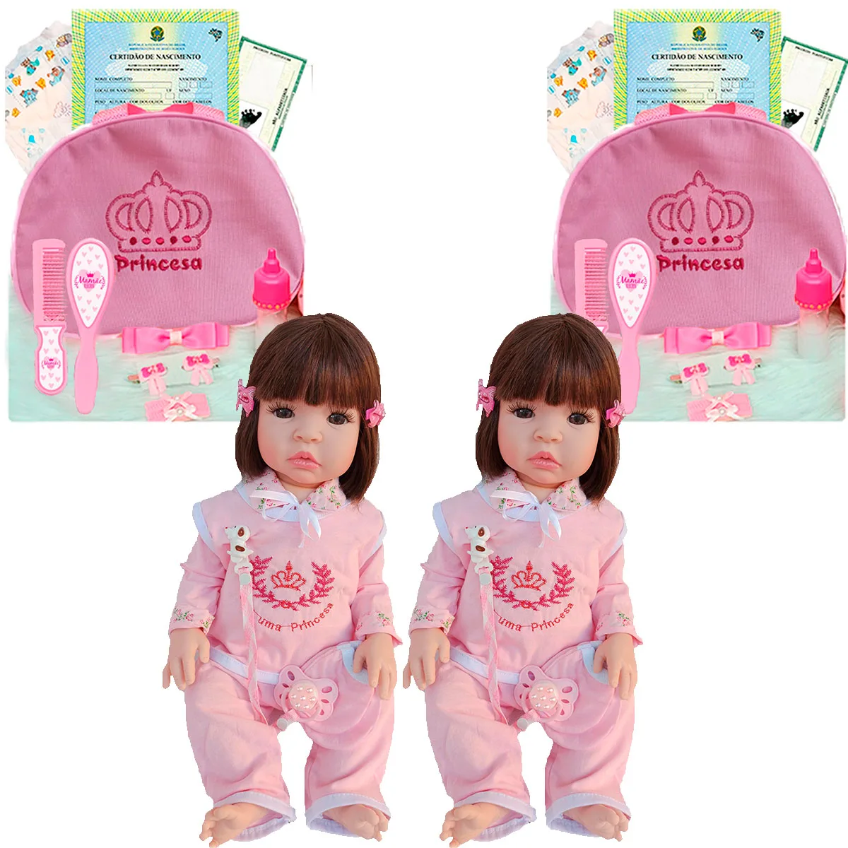 2 Bebe Reborn Gemeas Girls Bag Accessories